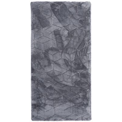 Dywan Cubic w kwadraty 70 x 140 cm ciemnoszary