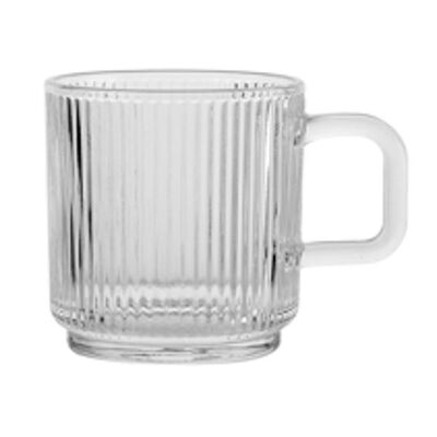 Kubek prązkowany 360 ml transparentny