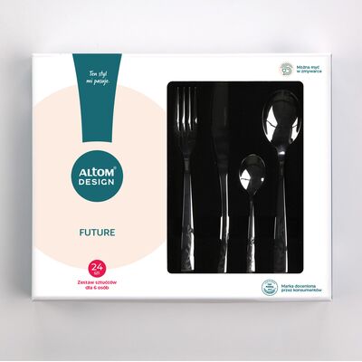 Komplet 24 sztućców Future pudełko folk