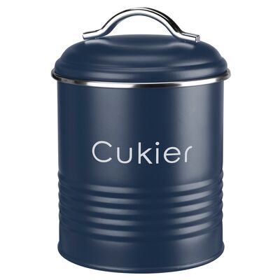 Pojemnik metalowy okrągły ALCANO CUKIER granat
