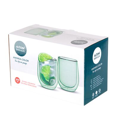 Komplet 2 szklanek Andrea color 300 ml green