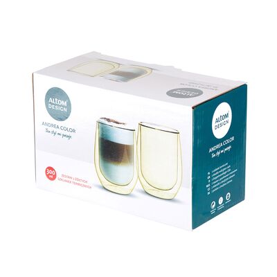 Komplet 2 szklanek Andrea color 300 ml yellow