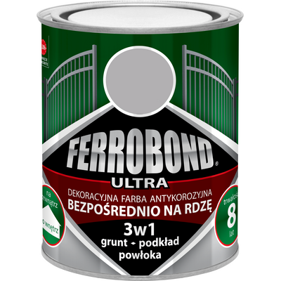 FERROBOND Farba antykorozyjna ULTRA połysk srebrny RAL 9006 0,25 l