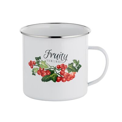 Kubek emaliowany prosty KALINA 12 cm 1,25 l