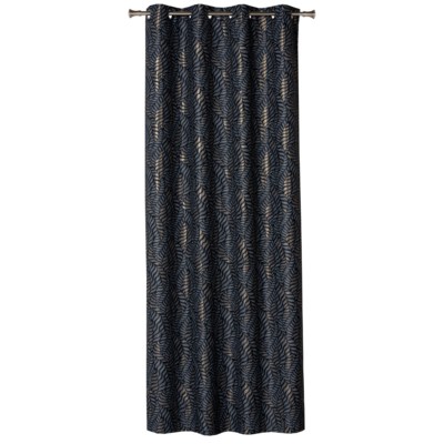 Zasłona z kółkami ALLORO 140 x 260 cm, czarny/złoty nadruk