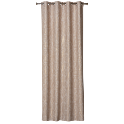 Zasłona z kółkami ALLORO 140 x 260 cm, cappu/złoty nadruk