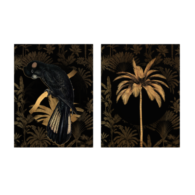 Obraz Canvas Set 2x 32 x 42 ST763 Black parrot