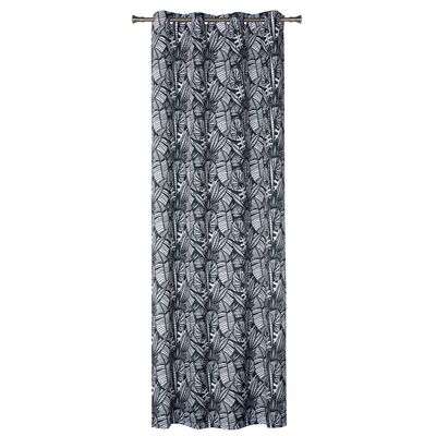 Zasłona z kółkami MALMOS 140 x 260 cm biało-czarny