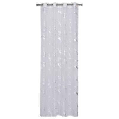 Firana z kółkami STORM 140 x 260 cm kolor biały/srebrny