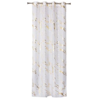 Firana z kółkami STORM 140 x 260 cm biały/złoty