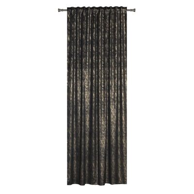 Zasłona z taśmą tunel DOHA 140 x 260 cm czarno-złoty