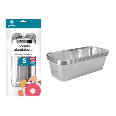 Foremki aluminiowe GRATKA 1000 ml 5 sztuk