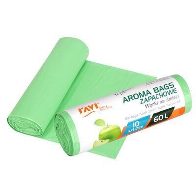 Worki na śmieci Aroma Bags zielone jabłuszko 60 l 10 sztuk