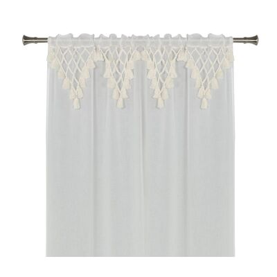 Firanka z tunelem BOHO 140 x 300 cm, kolor biały