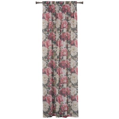 Firana z taśmą PIVOINE 140 x 280 cm, wzór kwiatowy