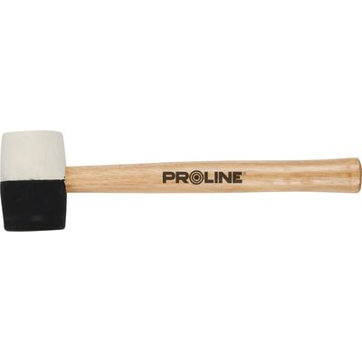 Młotek gumowy czarno-biały 370 g drewniany trzonek Proline