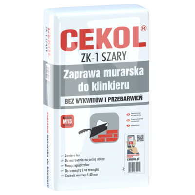 Cekol Zaprawa murarska do klinkieru ZK-1 szara 23 kg