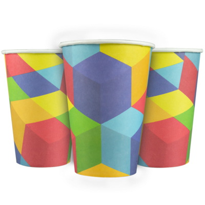 Kubek papierowy klocki 8 sztuk
