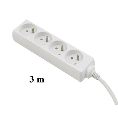Przedłużacz listwowy 3 m 4 gniazdowy z uziemieniem EPS-403