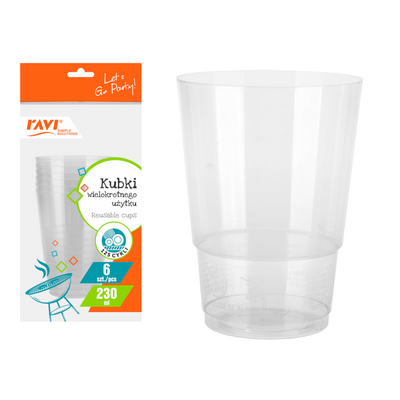 Kubek wielokrotnego użytku 230 ml 6 sztuk