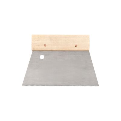 Szpachla trapezowa stalowa 18 cm ząb A1 uchwyt drewniany