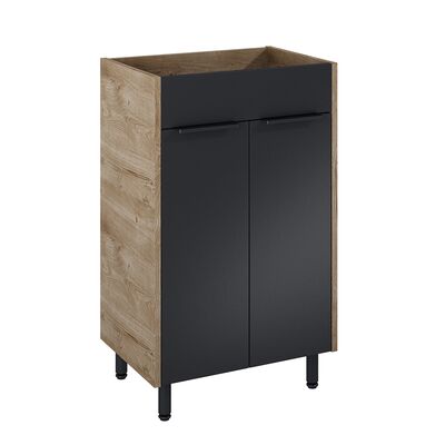 Szafka stojąca AMELAND 50 2D czarny mat/dąb canela