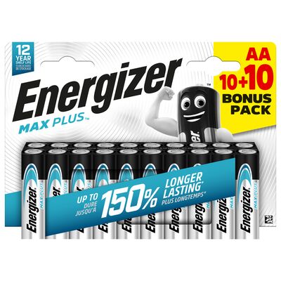 Bateria Energizer max plus AA LR6 10 + 10 sztuk