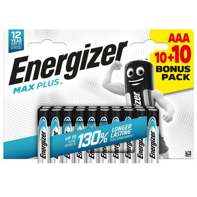 Bateria Energizer max plus AAA LR03 10 + 10 sztuk