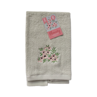 Ręcznik wiosenny z haftem 50 x 30 cm zielony