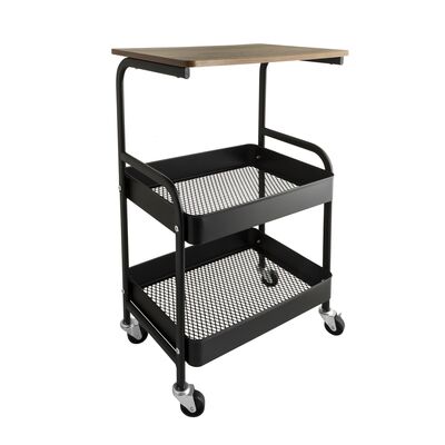 Regał łazienkowy na kółkach 45,5 x 30,5 x 73 cm czarny