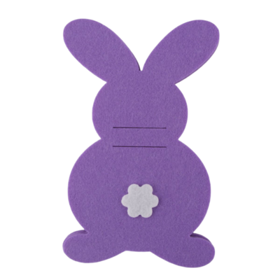 Etui na sztućce filcowe zając fioletowy 16 x 10 cm 4 szt.