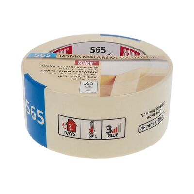 Scley Taśma maskująca seria 565, 48 mm x 50 m biała kauczuk
