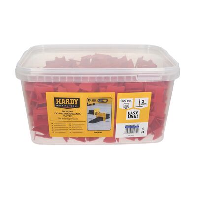 Klipsy do poziomowania płytek fuga 2 mm płytki 3-16 mm wiaderko 400 sztuk Hardy