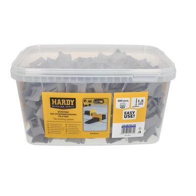 Klipsy do poziomowania płytek fuga 1,5 mm płytki 3-16 mm wiaderko 400 sztuk Hardy