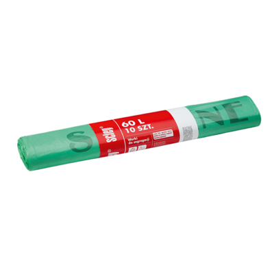 Worki do segregacji z tasiemką zielone 60 l grubość 25 μm 10 sztuk Scley