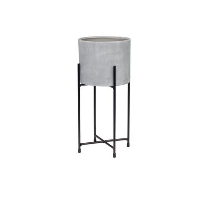 Osłonka ceramiczna Lugo ze stojakiem 33 cm szary