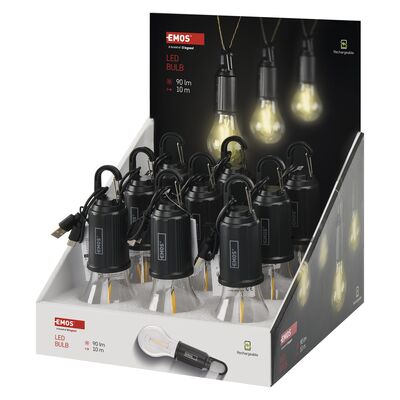 Żarówka LED 90 lm ładowalna 9 sztuk display box