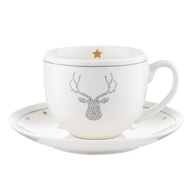 Filiżanka ze spodkiem Mystic 240 ml biały