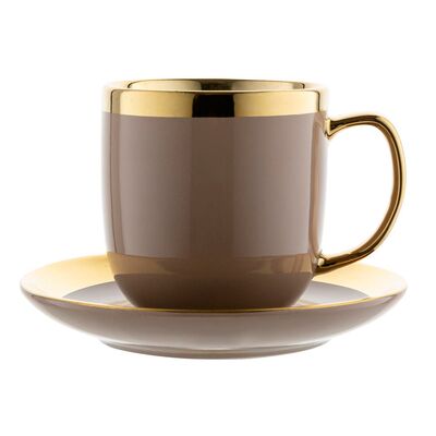 Filiżanka ze spodkiem Berlotti 320 ml brązowy