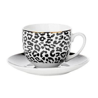 Filiżanka ze spodkiem Africa panterka 240 ml wielokolorowy