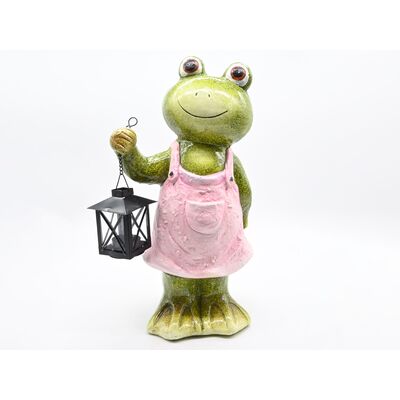 Figura ogrodowa żaba z latarnią 40 cm