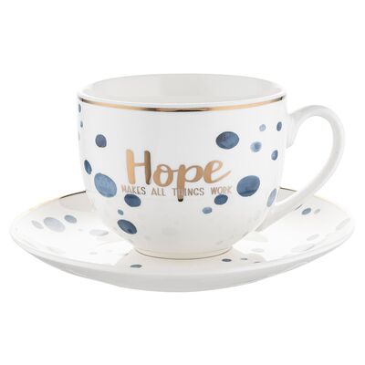 Filiżanka ze spodkiem Mare Hope 240 ml biały