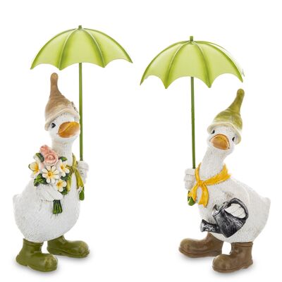 Figura ogrodowa gęś z parasolem 21 x 9 x 9 cm