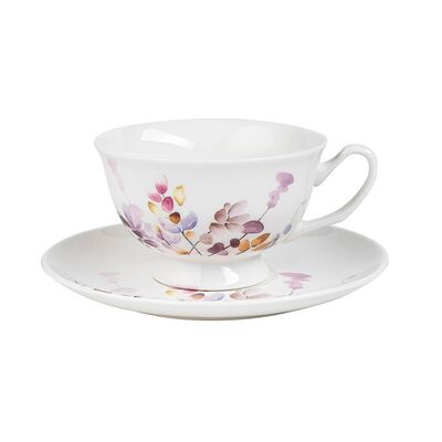 Filiżanka ze spodkiem Japandi 230 ml biały