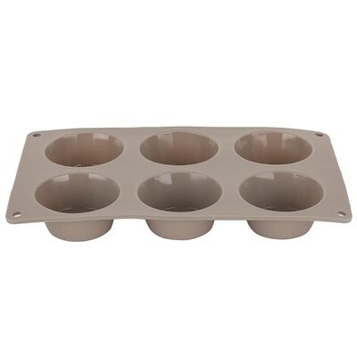Forma silikonowa do 6 muffinek Anide 31,7 x 16,5 x 3 cm okrągła beżowy