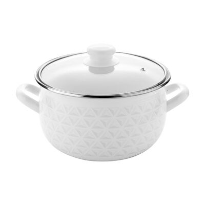 Garnek emaliowany Pyza Diamond z pokrywką 22 cm 5,3 l