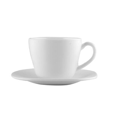 Filiżanka ze spodkiem Parma 220 ml 6 sztuk biały