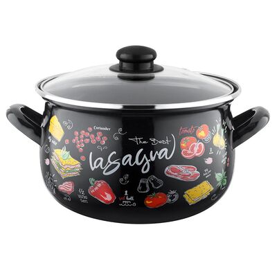 Garnek emaliowany Pyza Lasagna z pokrywką 22 cm 5,3 l