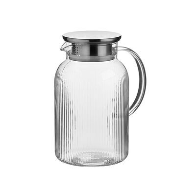Dzbanek szklany w prążki Dafne 1,5 l transparentny