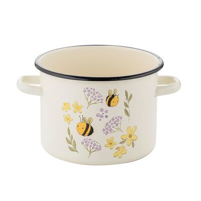 Garnek emaliowany prosty bez pokrywki Pszczoła 20 cm 4,5 l